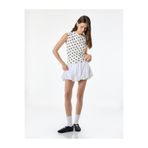 Koton Pamuklu Slim Fit Asimetrik Yaka Kolsuz Puantiyeli Drapeli Bluz