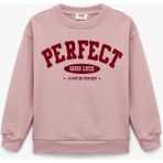 Koton Pamuklu Uzun Kollu Kız Çocuk Sweatshirt Pembe Renk Baskılı Cepsiz Oversize Model - 9 - 10 Yaş
