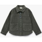 Koton Pamuklu Uzun Kollu Oversize Kadife Gömlek - Gri - 9 - 10 Yaş