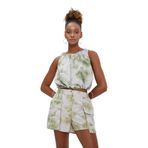 Koton Paraşüt Crop Bluz Kolsuz Batik Desenli Yuvarlak Yaka