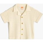 Koton Polo Tişört Erkek Çocuklar İçin Bej Renk Kısa Kollu Düğme Detaylı Günlük Stil - 4 - 5 Yaş - Ekru