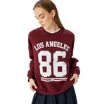 Koton Polo Yaka Kolej Baskılı Şardonlu Oversize Sweatshirt