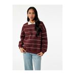 Koton Polo Yaka Oversize Bordo Kadın Sweatshirt 6WAL10231IK
