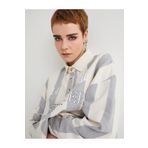 KOTON Polo Yaka Oversize Sweatshirt Baskılı Düğmeli Uzun Kollu