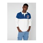 Koton Polo Yaka Sweatshirt Kolej Baskılı Düğmeli