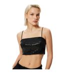 Koton Pullu Payetli Bluz Crop İp Askılı Slim Fit