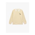 Koton Rahat Kalıp Kedi Nakışlı Uzun Kollu Polo Yaka Sweatshirt