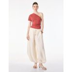 Koton Regular Fit Drape Detaylı Asimetrik Yaka Tek Omuz Bluz - Kahve - XL