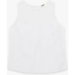 Koton Regular Fit Kolsuz Bisiklet Yaka Keten Karışımlı Bluz - Ekru - 40