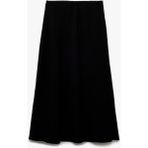 Koton Regular Fit Midi Boy Saten Kloş Etek - Siyah - 36