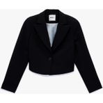 Koton Regular Fit Uzun Kollu Crop Blazer Ceket - 38 - Siyah