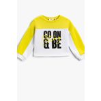 Koton Renk Bloklu Slogan Pamuklu Kapüşonlu Uzun Sweatshirt