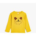 Koton Sarı Erkek Bebek Pamuk Jersey Sweatshirt 5WMB10173TK Uzun Kol Sevimli Desenli - 9 - 12 Ay