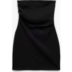 Koton Scuba Krep Kumaş Drape Detaylı Mini Straplez Elbise - Siyah
