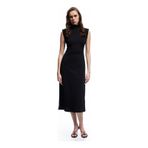 Koton Scuba Krep Kumaş Slim Fit Dik Yaka Midi Boy Kolsuz Elbise Siyah 6wak80004uk Siyah