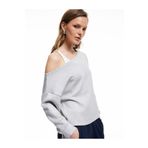 Koton Scuba Kumaş Uzun Kollu Asimetrik Yaka Omuzu Açık Sweatshirt
