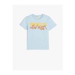 Koton Şehir Baskılı Pamuklu Mavi Erkek Çocuk T-shirt 5skb10155tk