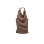 Koton Sırt Dekolteli Dokulu Slim Fit Degaje Yaka Bluz