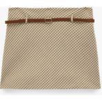 Koton Slim Fit A Kesim Kemer Detaylı Mini Ekose Etek - Kahve - 42