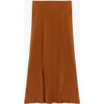 Koton Slim Fit Balık Kesim Saten Midi Etek - Kahve - 38