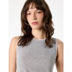 Koton Slim Fit Bisiklet Yaka Viskon Karışımlı Kolsuz Bluz - Gri
