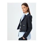Koton Slim Fit Gold Düğme Detaylı Cepli Crop Tüvit Blazer Ceket