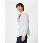 Koton Slim Fit Gömlek Yarım Italyan Yaka Düğmeli Pamuklu - XL - Mavi