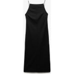 Koton Slim Fit Krep Scuba Kumaş Yırtmaçlı Ince Askılı Halter Yaka Elbise