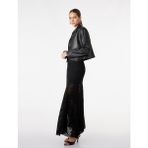 Koton Slim Fit Midi Dantel Etek - Siyah - 2XL