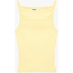Koton Slim Fit Ribanalı Kolsuz Kare Yaka Bluz - Sarı - XS