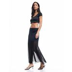 Koton Slim Fit Standart Bel Transparan Tül Detaylı Uzun Etek