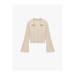 Koton Slim Fit Uzun Kollu Düğmeli Dokulu Klasik Yaka Bluz