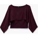 Koton Slim Fit Yuvarlak Yaka Yarasa Kollu Panço Kazak - Mor