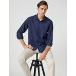 Koton Spor Gömlek Slim Fit Klasik Yaka Uzun Kollu Non Iron - Lacivert
