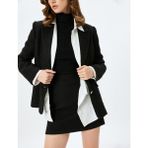 Koton Standart Bel Slim Fit Mini Tüvit Etek - Siyah - 36