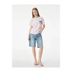 Koton Stitch Lisanslı Pembe Kadın T-Shirt 6SAL10078IK