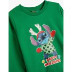 Koton Stitch Sweatshirt Yılbaşı Temalı Lisanslı Pamuklu Şardonlu - Yeşil - 6 - 9 Ay