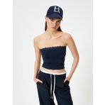 Koton Straplez Crop Üst Dantel Detaylı Pamuklu