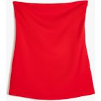 Koton Straplez Mini Elbise Astarlı - Kırmızı - 38