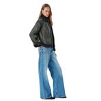 Koton Suni Deri Kısa Oversize Biker Ceket Suni Kürklü Peluş Astarlı Cepli