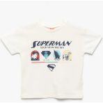 Koton Superman Lisanslı Kısa Kollu Pamuklu Tişört Erkek Çocuk Günlük Stil 18 - 24 Ay - Ekru