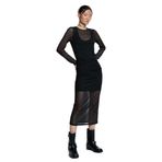 Koton Transparan Elbise Slim Fit Uzun Kolu