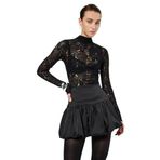 Koton Transparan Slim Fit Dik Yaka Uzun Kollu Dantel Bluz