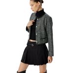 Koton Tüvit Gömlek Ceket Düğmeli Bisiklet Yaka Slim Fit
