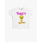 Koton Tweety Lisanslı Pullu Payetli Pamuklu Kız Çocuk Tişört