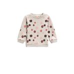 Koton Uzun Kollu Baskılı Bisiklet Yaka Kız Bebek Sweatshirt