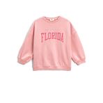 Koton Uzun Kollu Baskılı Bisiklet Yaka Pembe 260 11/12 Yaş Kız Çocuk Sweatshirt