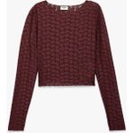 Koton Uzun Kollu Bisiklet Yaka Dantel Crop Bluz - Bordo - 7 - 8 Yaş
