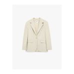 Koton Uzun Kollu Cepli Düğmeli Çizgili Oversize Blazer Ceket