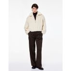 Koton Uzun Kollu Cepli Fermuarlı Crop Peluş Bomber Ceket - 38 - Ekru
